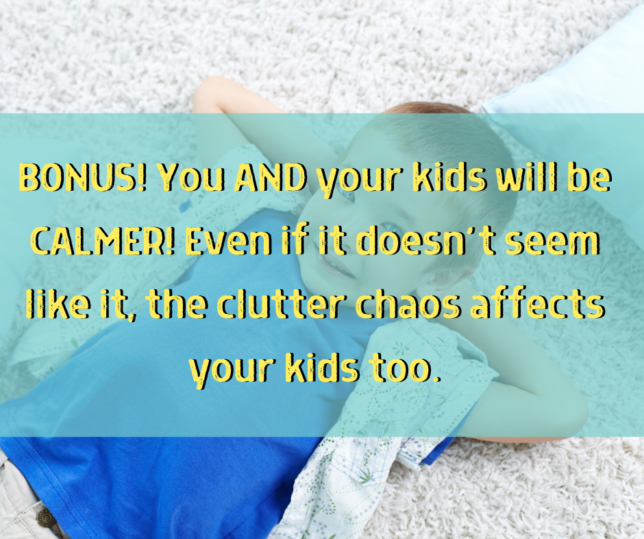 happy child in a clean and organized room