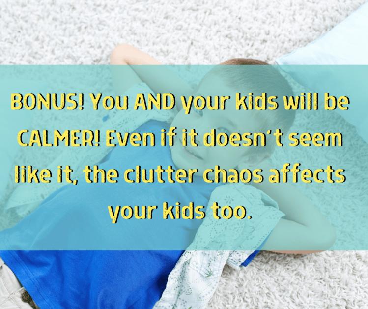 happy child in a clean and organized room