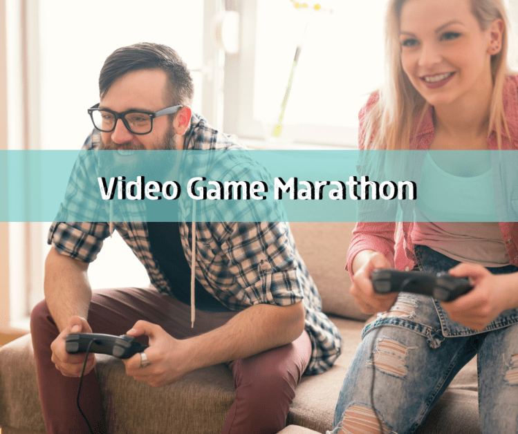 couple playing video games together for a date