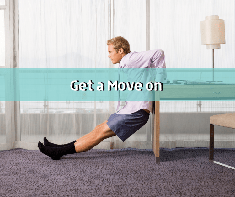 person exercising in hotel room