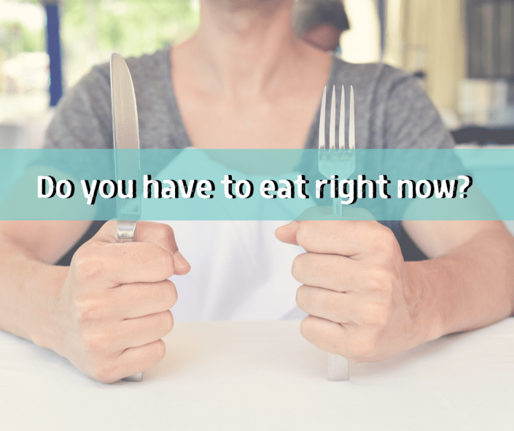 woman holding fork and knife are you hungry?